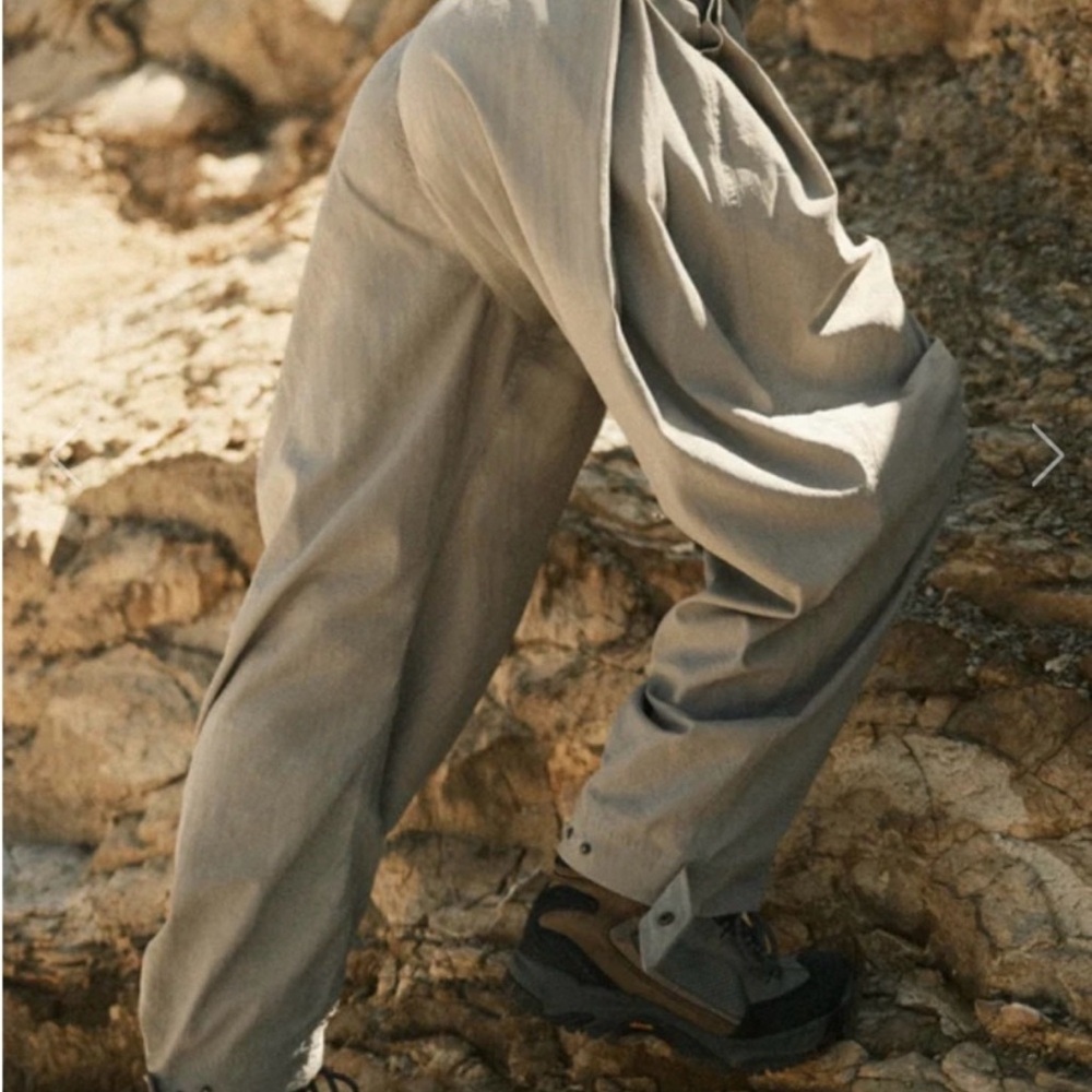 Joah Brown Wide-Leg Harem Pants in Taupe - Picture 6 of 7